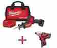 2520-21xc-2462-20 12-volt Milwaukee Lithium-ion Brushless Reciprocating Saw Kit With Hex Impact Driver Bag 3452423188341