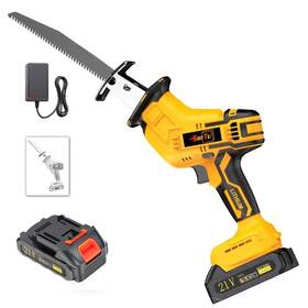 Xl-wfj1803-2 Autojare Cordless Reciprocating Saw Handheld Electric Wood Metal Cutting Recip W 8 Blades