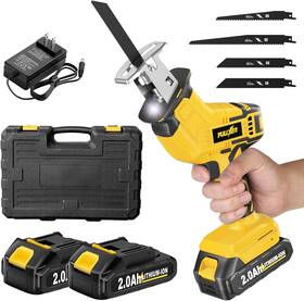 Fss103-004a Corp Cordless Reciprocating Saw 0-3500 Rpm Electric Saws With 4 Blades And 2 Batteries