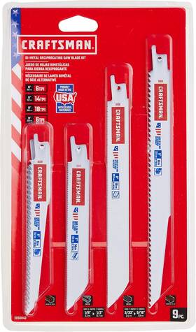 2058840 Craftsman Reciprocating Saw Blades 9piece Kit