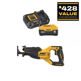 Dewalt 726084587991 20v Max Xr Cordless Brushless Reciprocating Saw With 6.0ah Battery And Charger Kit