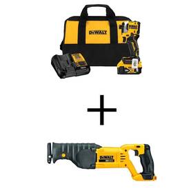 Dcf850p1wdcs380 Dewalt Impact Driver Kit Reciprocating Saw 20v Max Li-ion Brushless Cordless