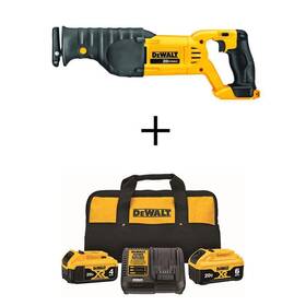 Dcs380bdcb246ck Dewalt Reciprocating Saw 20v Max Li-ion Cordless With 2 Batteries Charger Bag