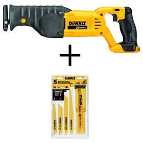 Dcs380bwdw4899 Dewalt Cordless Reciprocating Saw 20v Tool Only Bi-metal Blade Set 16 Piece