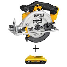 Dcs391bw230 Dewalt Circular Saw 6-1/2 Inch Cordless And 1 Compact Lithium-ion 3.0ah Battery