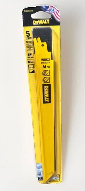 Dwar12114 Dewalt 5pk. 12 Inch 14 Tpi Bi-metal Reciprocating Saw Blades