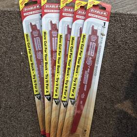 Ds0912bwp Diablo Tools 9 Inch Bi-metal Recip Blade For Nail Embedded Wood 5-pack