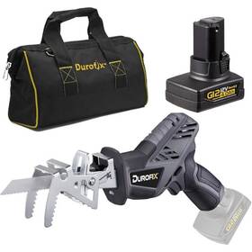 Rj1217-tg Durofix G12 Series Cordless Mini Reciprocating Saw 4.0 Ah Battery And Charger Canvas Bag
