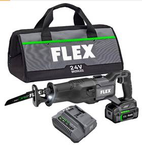 Flex 840163200158 24v Brushless Cordless Reciprocating Saw Kit With Battery And Fast Charger
