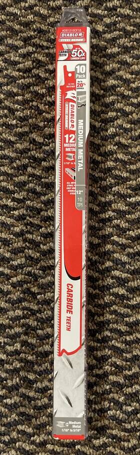 Ds1210cf10 Freud America Inc Ds1210cf 10 Pack 12 Inch Diablo Steel Demon Carbide Metal Reciprocating Saw Blade