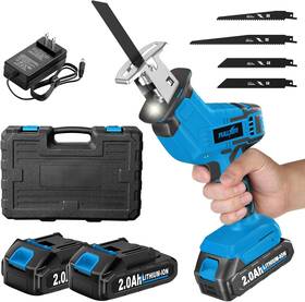 Fullyea 445044664635 Cordless Reciprocating Saw With 4 Blades And 2 Batteries 3500 Rpm