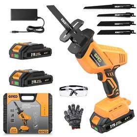 03cr Gped 21v Cordless Reciprocating Saw 0-3000 Spm With 2 X 2.0ah Battery 4 Blades