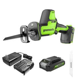 1201802-3p Greenworks 24v Brushless Cordless Reciprocating Saw1 Inch Compact One-handed Reci