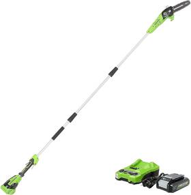 B07mnzh7k1 Greenworks 24v 8 Inch Cordless Polesaw 2.0ah Battery And Charger Incl. 125 Comp. Too