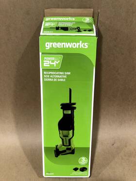 Rs24l411 Greenworks 24v Brushless Saw With 4ah Battery And Charger 5pcs Blade New