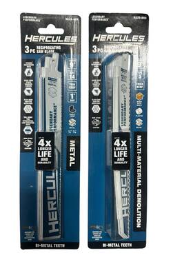 Ha25-br5 Hercules Ha25-br6 And Metal 9 In Reciprocating Saw Blade 3pc New