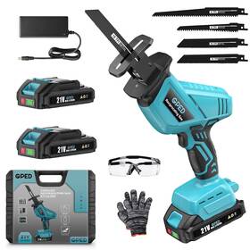 Inc 313050031017 Cordless Reciprocating Saw With 4 Blades 2 Batteries Led Light 0-3000 Spm