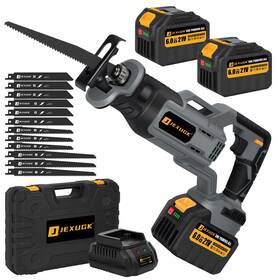 Jexugk 768553578727 Brushless Reciprocating Saw 21v Cordless With 2 X 6.0ah Battery Ele