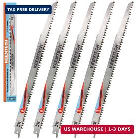 Kt-s1532l Keentech 12 Inch Cr-v Reciprocating Saw Blade 5-pack For Wood Cutting And Tree P