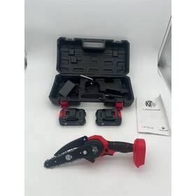 80151 Kit Kentucky Industrial Tools 6in Cordless Mini Chainsaw 21v With 2 Batteries Charger Carry Case