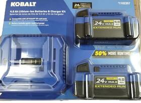 1102357 Kobalt 24v 4ah Lithium-ion Batteries And Charger Kit