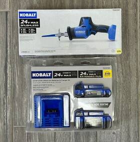 2424-03 Kobalt Max Brushless Reciprocating Saw Tool And 24v 2.0ah 4.0ah Batteries Kit