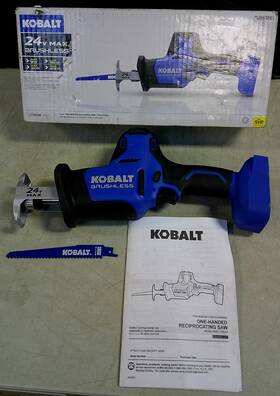 124b-03 Kobalt 692042008436 Krs Brushless 24v One-handed Reciprocating Saw - Tool Only
