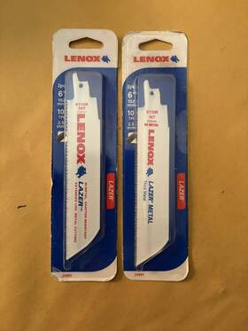 6108r Lenox 4 6110 R Lazer Reciprocating Saw Blade 6 Inch Long 10t Thick Metal Sawsall