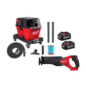 0910-20-2821-20-48-11-1862 Milwaukee Wet/dry Vac 6 Gal. Sawzall Saw 18v Cordless With 2 6.0ah Batteries