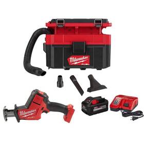 2719-20-48-59-1880 Milwaukee 0970-20 -2719-20-48-59-1880 Wet Dry Vacuum Fuel Packout 2.5 Gal 18-volt With Reciprocating Saw