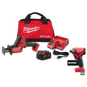 2719-21-2760-20 Milwaukee Hackzall Reciprocating Saw Kit 18v Brushless With Surge Impact Driver