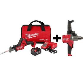 2719-21-2810-20 Milwaukee Hackzall Reciprocating Saw Kit 1/2 Inch Mud Mixer 18v Li-ion Cordless