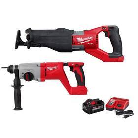 2722-20-2613-20-48-59-1880 Milwaukee Sawzall Saw Sds Plus Rotary Hammer Cordless 18v With 8.0ah Starter Kit