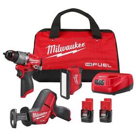 3495-23 Milwaukee M12 Fuel 12v Cordless Hammer Drill And Reciprocating Saw Combo With 2 Batts