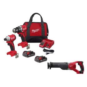 3692-22ct-2621-20 Milwaukee M18 18v Lithium-ion Brushless Cordless Compact Drill/impact Combo Kit