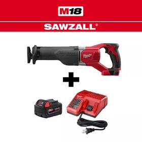 Milwaukee 445014395392 M18 18v Lithium-ion Cordless Sawzall Reciprocating Saw With Starter Kit 1