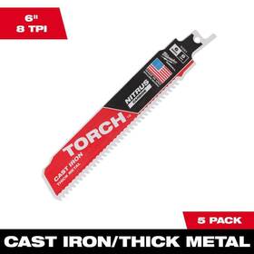 48-00-5561 Milwaukee Reciprocating Saw Blades 6 Inch Carbide Teeth Metal Cutting Sawzall 5-pack