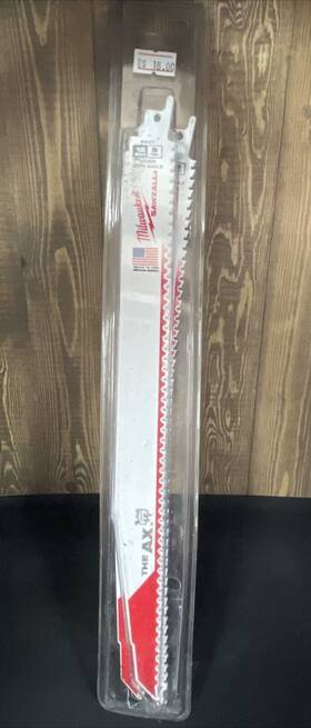 5027 Milwaukee Sawzall The Axblade 12 Inch 5 Tpi Wood With Nails - 4 Blades