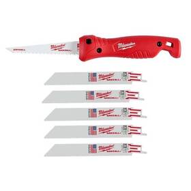 Milwaukee 882346294479 Folding Jab Saw With 6 Inch 8tpi Sawzall Drywall Blade Thin Metal Cutting 7-pc