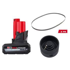 Milwaukee 882346300354 M12 12v Lithium-ion Xc Extended Capacity Battery Pack 5.0ah With Band Saw Blade And