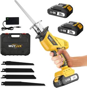 Muylux 744759058966 Cordless Reciprocating Saw Electric With Battery And Charger 20v P