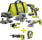 P1980n-p517-p524 Ryobi One Cordless Brushless Combo Kit Bonus Saw 0033287180813