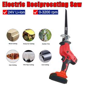 Paddsun 979438853567 24v Cordless Reciprocating Saw Variable Speed With 2 Batteries And Charger 8blades