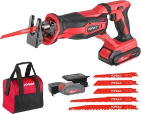 Populo 705353211850 Cordless Reciprocating Saw 20v Max Battery Power Electric