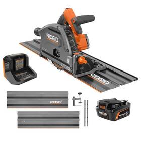 R48630ksb Ridgid 18v Brushless Cordless Track Saw Kit With 6.0 Ah Battery And Charger