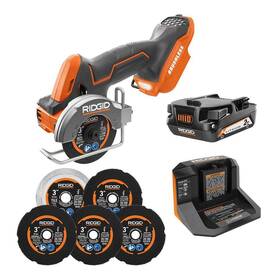 R87547kn-ac7cw33 Ridgid Saw Kit 3 Inch 18v Subcompact Brushless Cordless With 6 Cutting Wheels 2.0 Ah