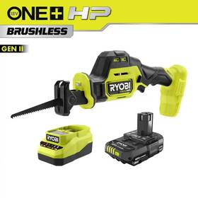 Ryobi 445028349343 One Hp 18v Brushless Cordless Compact One-handed Reciprocating Saw Kit With 2.0