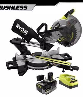 4695 Ryobi One Hp 18v Brushless Cordless 10 Inch Sliding Compound Miter Saw Kit