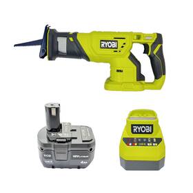 Ryobi B0979jb5jc 18-volt Cordless Reciprocating Saw Kit A 4ah Battery And Charger No