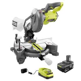 P553kn Ryobi 18v One Cordless 7-1/4 Inch Compound Miter Saw With 4.0 Ah Lithium-ion